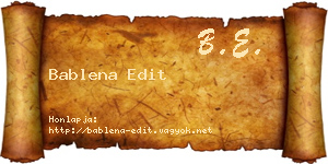 Bablena Edit névjegykártya